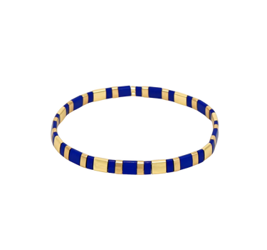 Sapphire & Gold Miyuki Tila Beads Bracelet