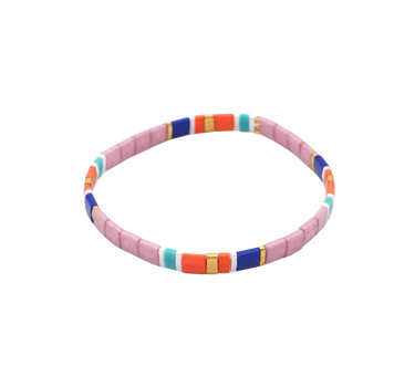 Mauve Multicoloured MIYUKI TILA BEADS BRACELET