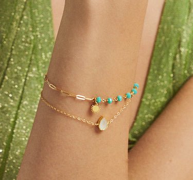 Sun Pendant Turquoise Bracelet