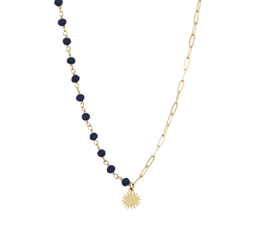 SUN PENDANT DARK BLUE NECKLACE