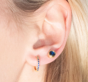 Blue Stud & Hoop Earrings