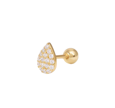 Pear Pave Gold Vermeil Studs