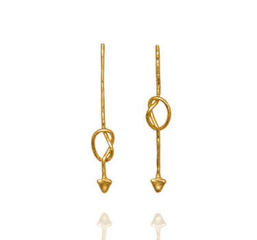 GOLD KNOTTED ARROW EARRINGS